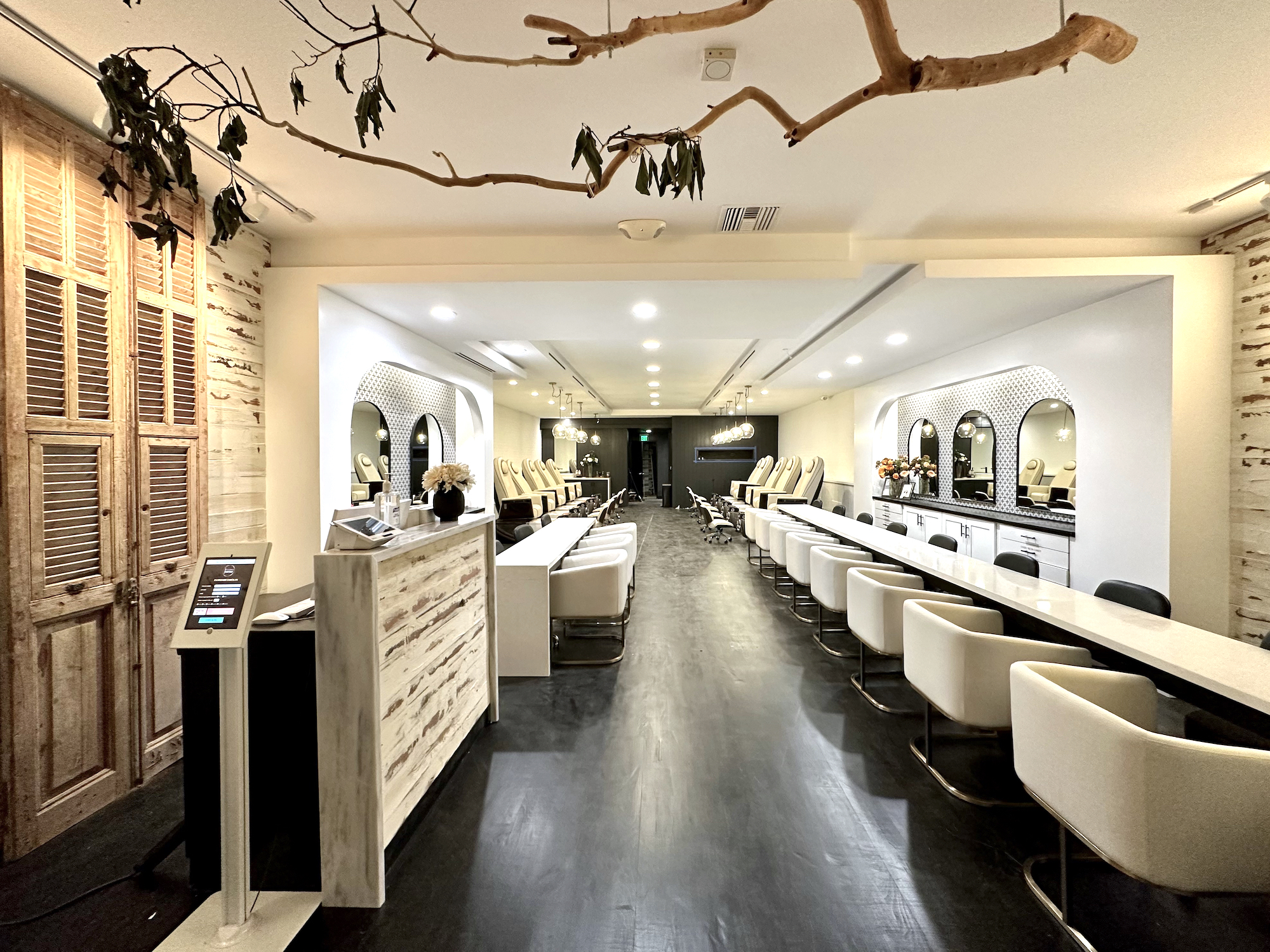 Elegant nail salon interior of Kitchen Nail Bar Palo Alto