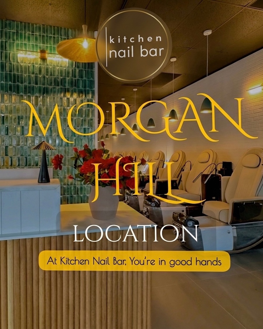 Warm, modern interior of Kitchen Nail Bar Morgan Hill location