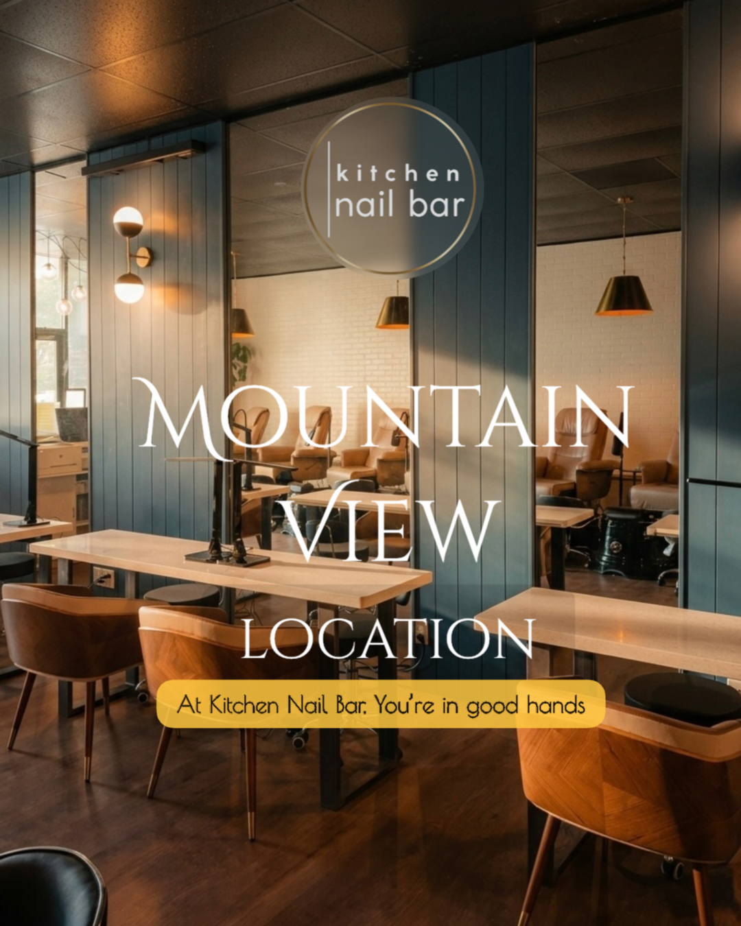 Bright and modern Kitchen Nail Bar Mountain View salon